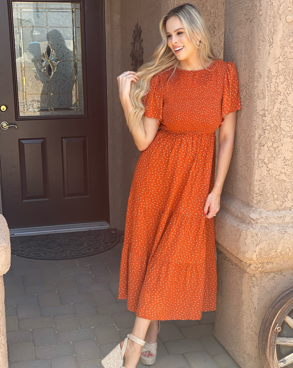 ZESICA Floral Print Smocked High Waist Flowy Maxi Dress – zesica