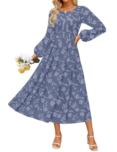 ZESICA Boho Floral Casual Crewneck Flowy Wedding Guest Dresses zesica ZESICA Boho Floral Casual Crewneck Flowy Wedding Guest Dresses zesica