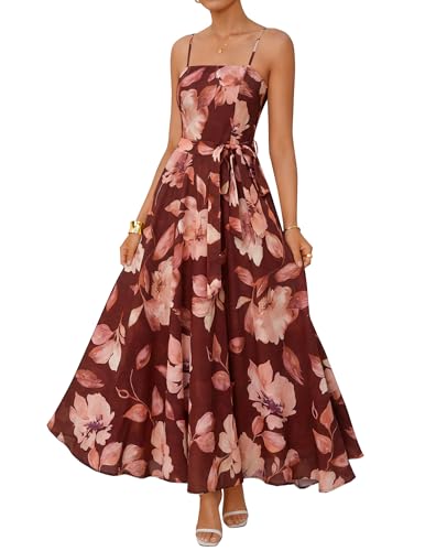 ZESICA Women's Summer Floral Maxi Dresses 2026 Sleeveless Spaghetti St   zesica