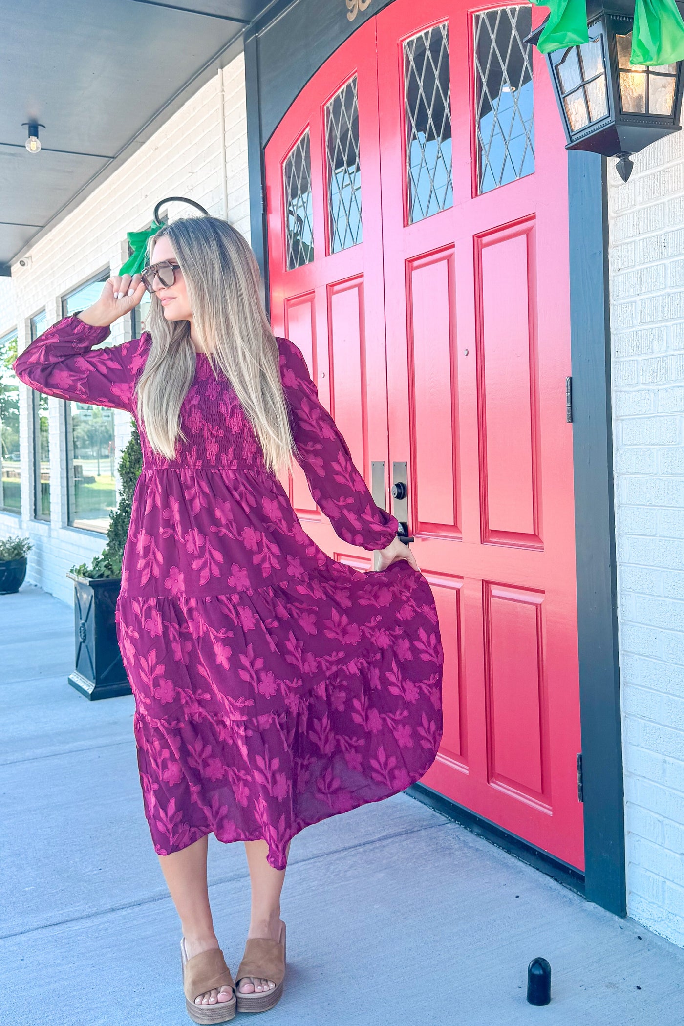 flowy wedding guest dresses ZESICA Boho Floral Casual Crewneck Flowy Wedding Guest Dresses – zesica