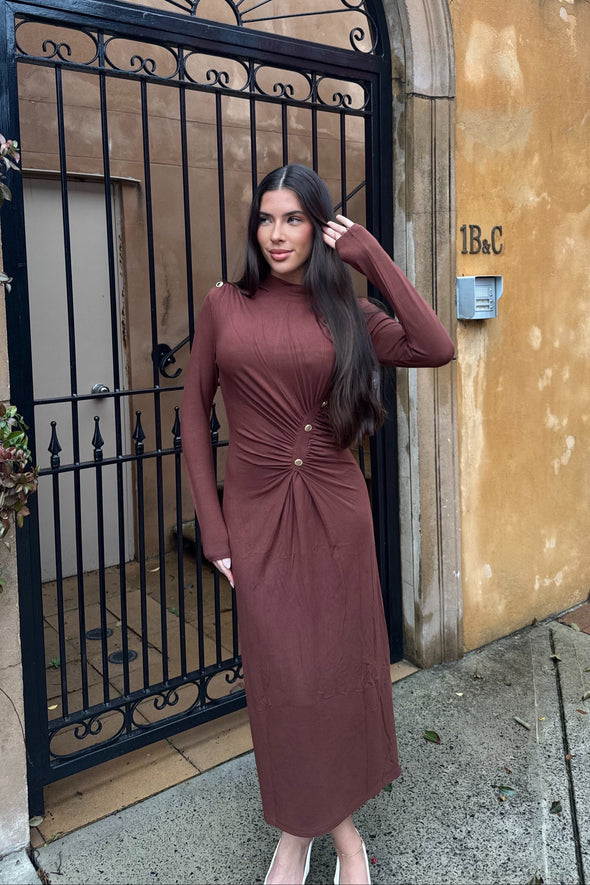 ZESICA Mock Neck Bodycon Ruched Knit Elegant Party Dresses