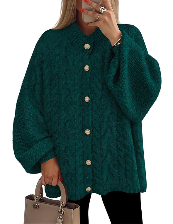 ZESICA Button Down Oversized Soft Knit Winter Coats Trendy Outerwear