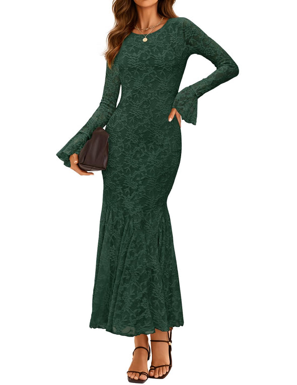 ZESICA Bodycon Fall Fashion Floral Sexy Mermaid Wedding Dresses