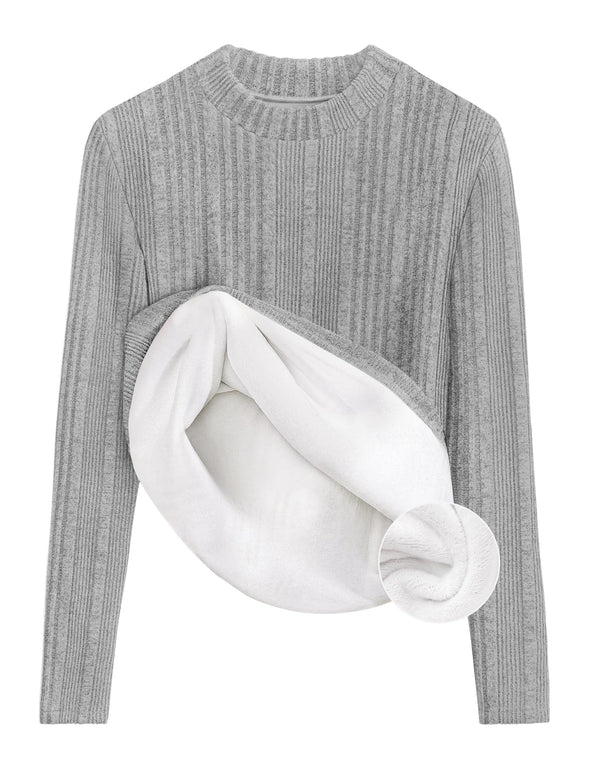 ZESICA Fleece Sherpa Lined Mock Neck Knit Thermal Basic Shirts