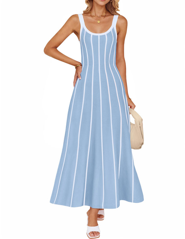 ZESICA Knit Casual Elegant A Line Swing Long Dresses