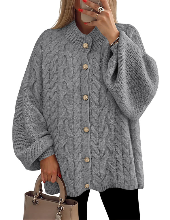 ZESICA Button Down Oversized Soft Knit Winter Coats Trendy Outerwear