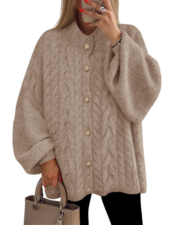 ZESICA Button Down Oversized Soft Knit Winter Coats Trendy Outerwear