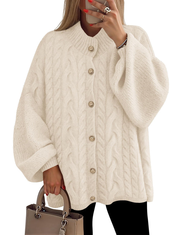 ZESICA Button Down Oversized Soft Knit Winter Coats Trendy Outerwear