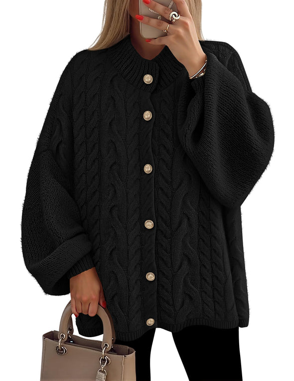ZESICA Button Down Oversized Soft Knit Winter Coats Trendy Outerwear