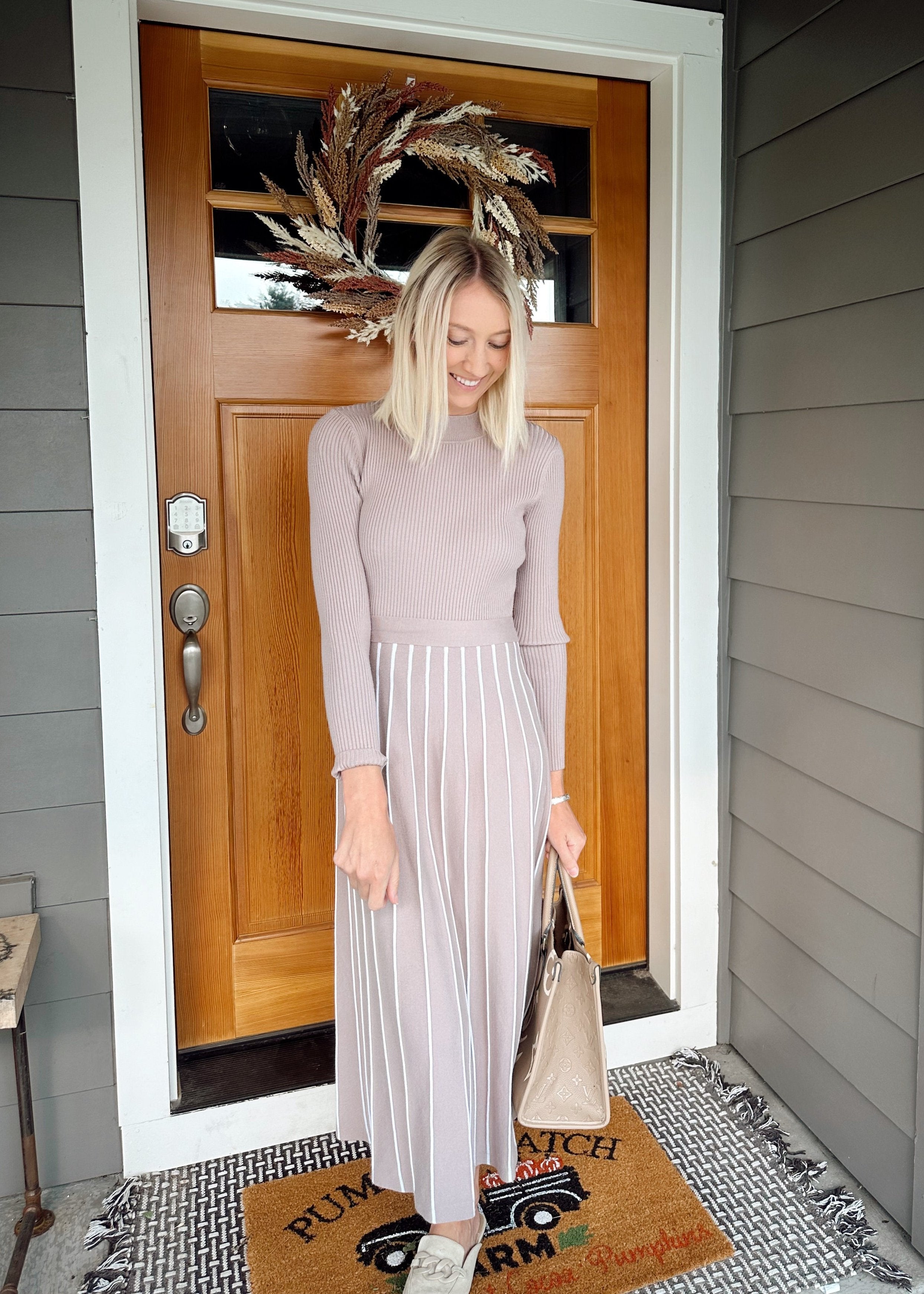 tie waist rib knit midi dress Tie Waist Knit Midi Dress