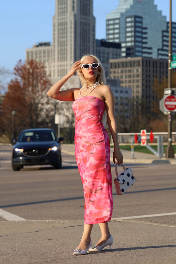 ZESICA Boho Floral Strapless Off Shoulder Bodycon Dresses