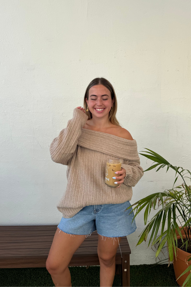ZESICA Off The Shoulder Sweater Oversized Winter Ribbed Knit Tops