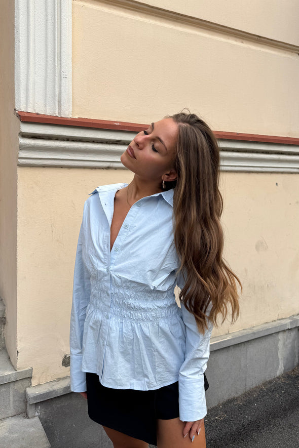 ZESICA Blouse Business Dressy Casual Button Down Shirts Peplum Tops