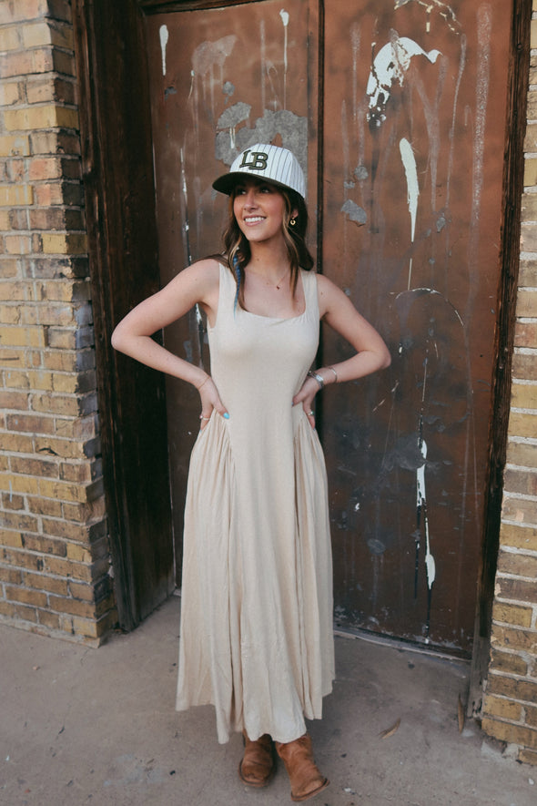 ZESICA Sleeveless Square Neck Casual Long Flowy A Line Dresses