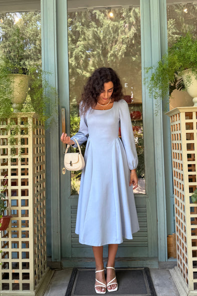 ZESICA Fall Square Neck Swing A Line Wedding Guest Evening Prom Dress