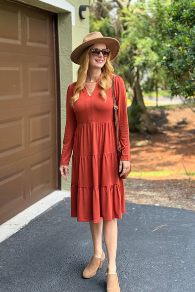 ZESICA V Neck Casual Loose Ruffle Flowy A Line Tiered Dress
