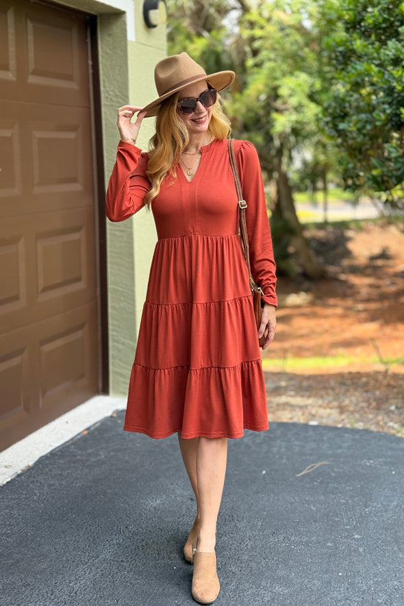 ZESICA V Neck Casual Loose Ruffle Flowy A Line Tiered Dress