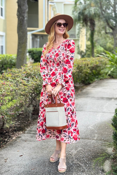 ZESICA Floral Boho V Neck A-Line Flowy Wedding Guest Dresses