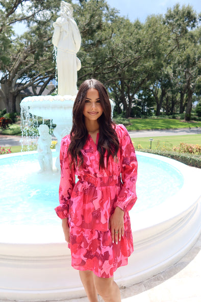 ZESICA Floral V Neck Smocked A Line Flowy Boho Mini Dresses