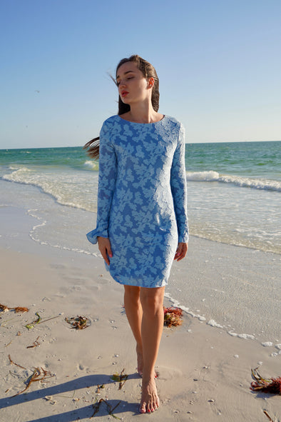 ZESICA Floral Mesh Crewneck Bodycon Cocktail Party Club Short Dress