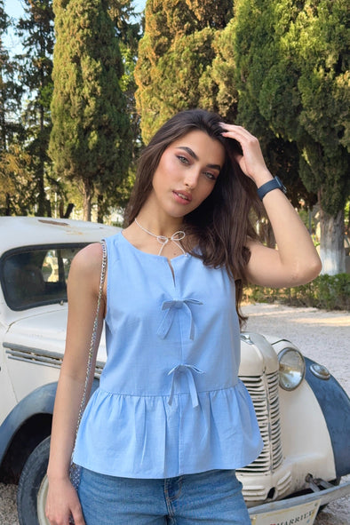 ZESICA Tank Tops Tie Front Ruffle Peplum Babydoll Blouses