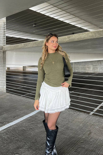 ZESICA Fall Mock Neck Ribbed Knit Slim Fit Tops Basic Tees