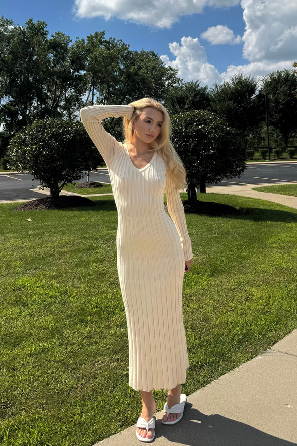 ZESICA Fall Sweater V Neck Ribbed Knit Party Cocktail Bodycon Dresses