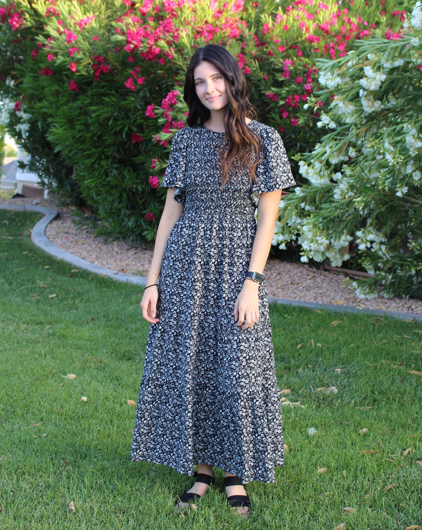 zesica maxi dress ZESICA Spaghetti Strap Ruffle Maxi Dress zesica