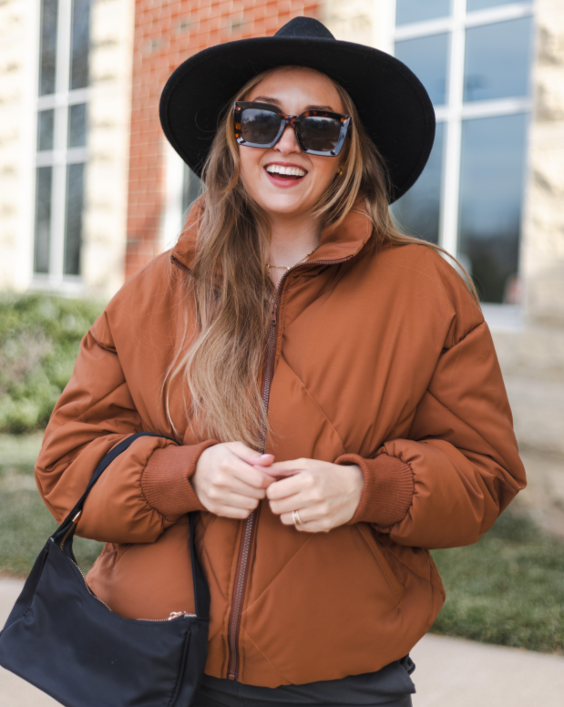 ZESICA Long Sleeve Zip Up Quilted Cropped Puffer Jacket – zesica