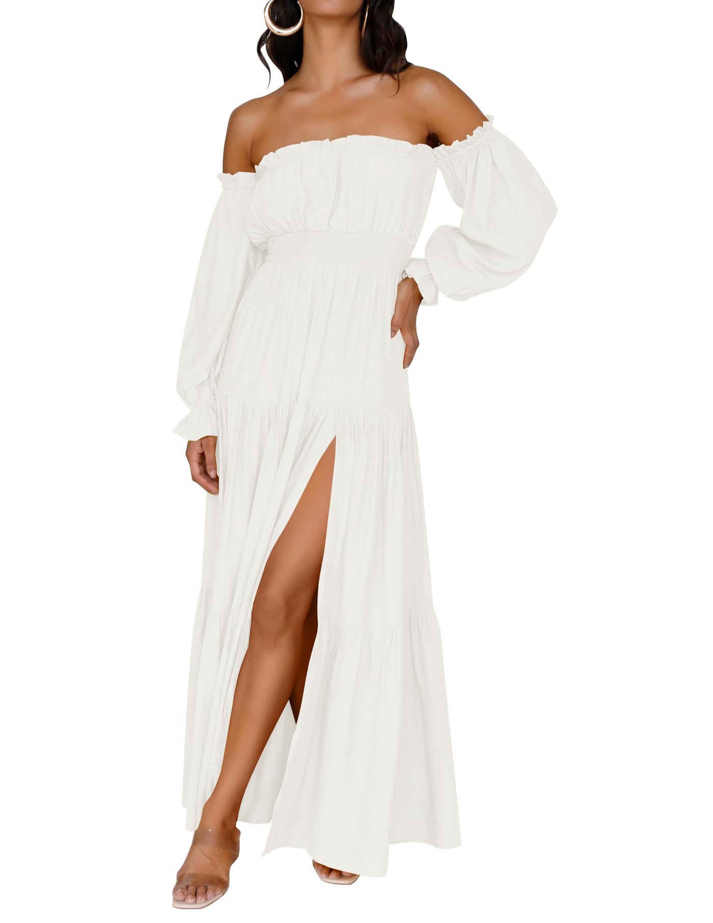 zesica bohemian dress ZESICA Boho Floral Square Neck Flowy Beach Vacation Long Dress zesica