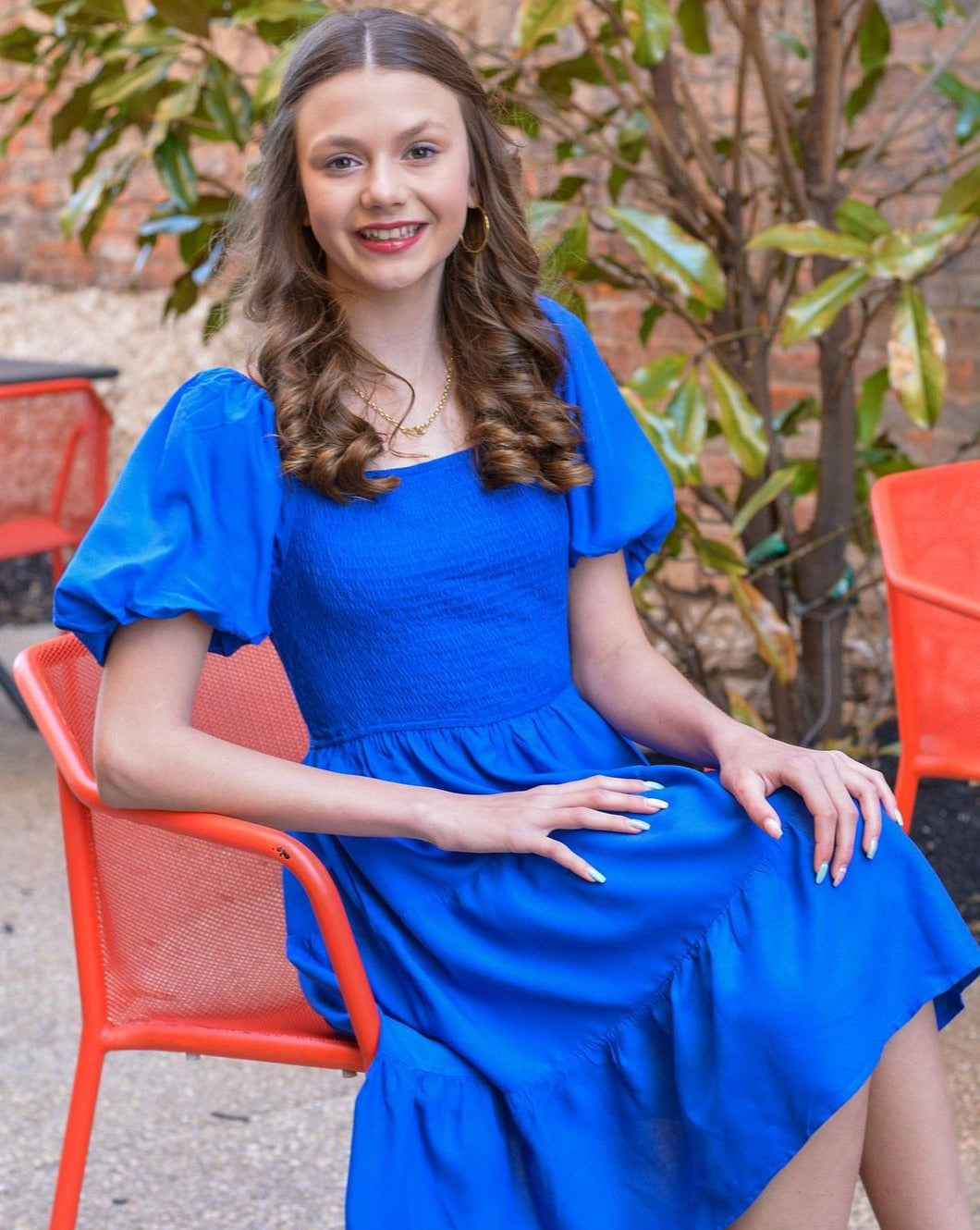 ZESICA Off Shoulder Square Neck Puff Sleeve Smocked ini Dress – zesica