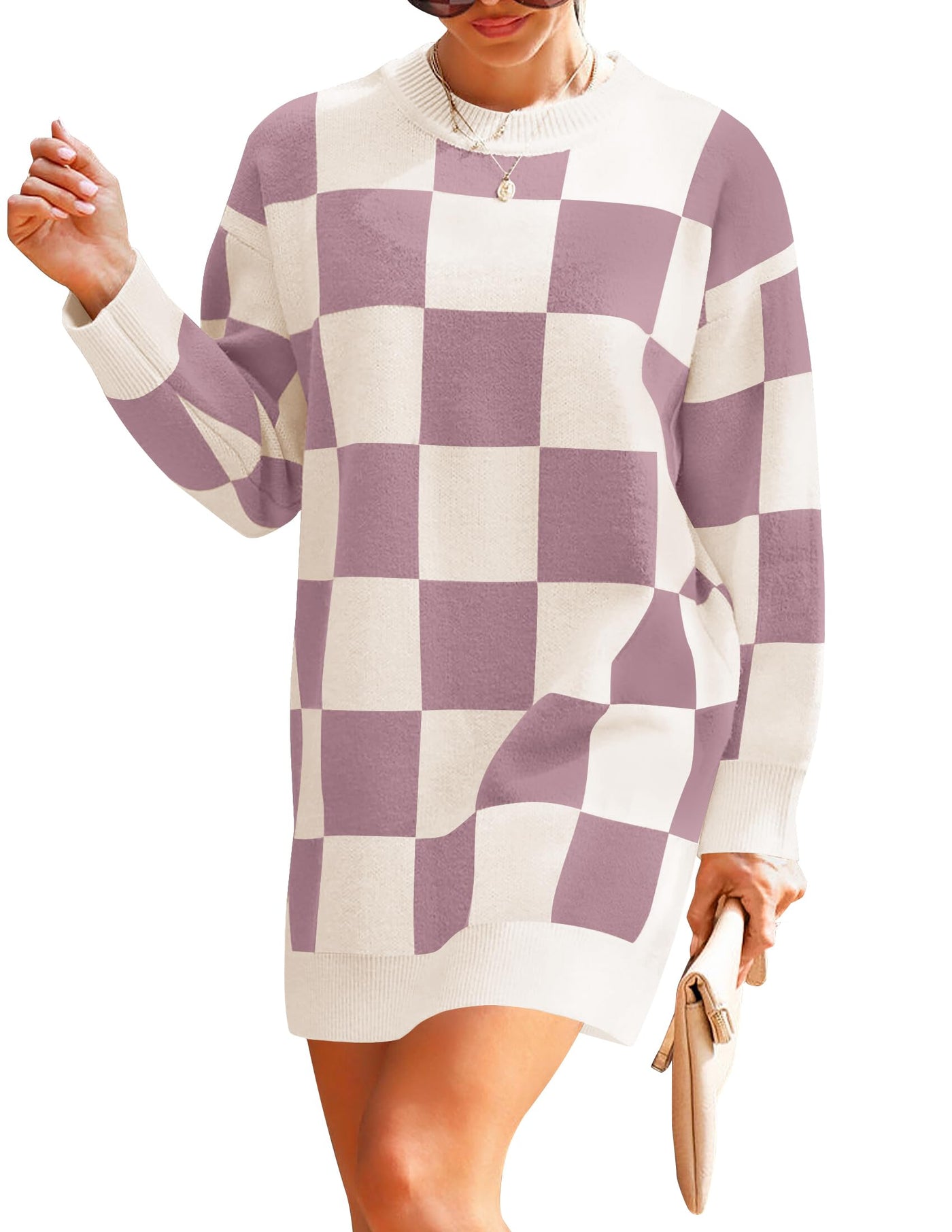oversized crew neck sweater dress Oversized Sweater Dress bebe