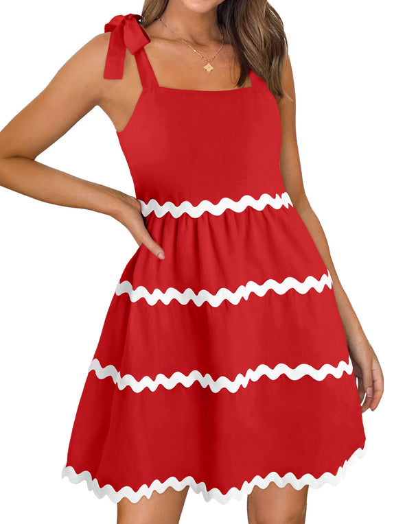 ZESICA Spaghetti Straps Smocked Backless Flowy Mini Dress zesica ZESICA Spaghetti Straps Smocked Backless Flowy Mini Dress zesica