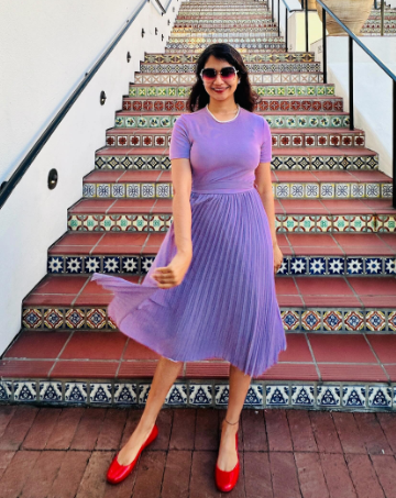 ZESICA Short Sleeve Crew Neck Ribbed Knit Belted Pleated Midi