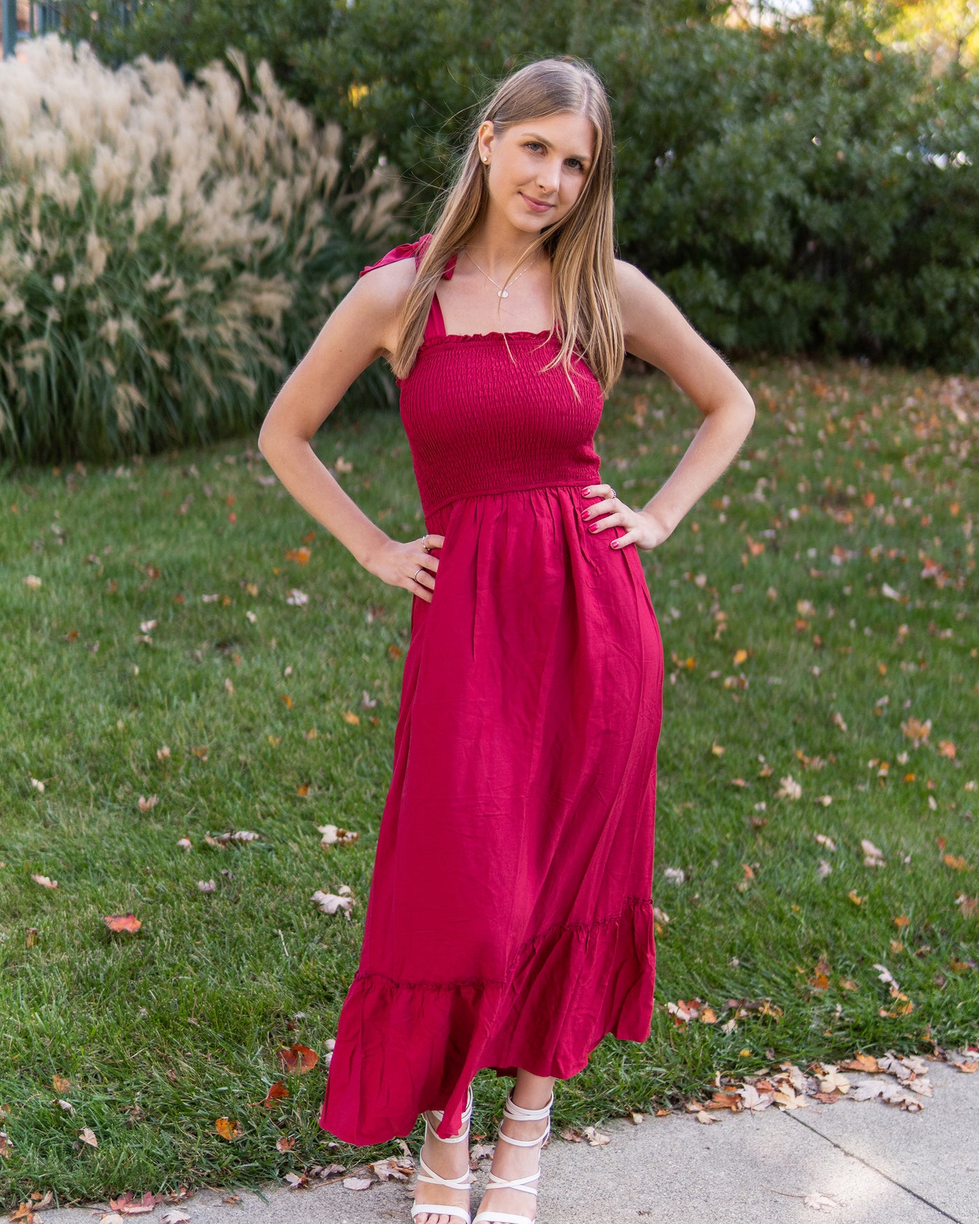 ZESICA Spaghetti Strap Ruffle Maxi Dress zesica ZESICA Spaghetti Strap Ruffle Maxi Dress zesica