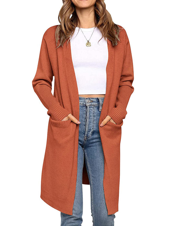 ZESICA Draped Lightweight Knitted Cardigan