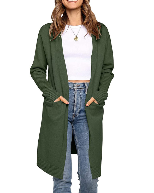 ZESICA Draped Lightweight Knitted Cardigan