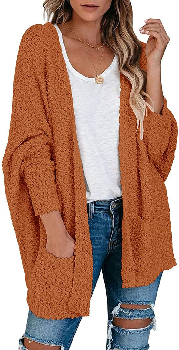 ZESICA Popcorn Chunky Knit Oversized Cardigan