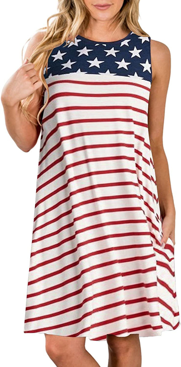 ZESICA Sleeveless Damask Print Shirt Dress with Pocket